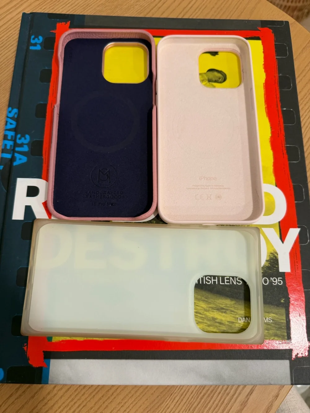 iPhone 15 promax Cases 3-Pink, Light Pink,Yellow i, Flaunt, MaisonDeSabre